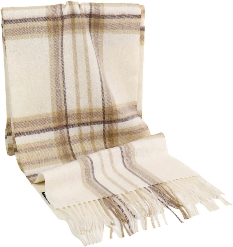 SKNSOFT Winter Wool Plaid Scarf for Men,Women Fashion Tartan Wrap Checkered Scarves - Image 2